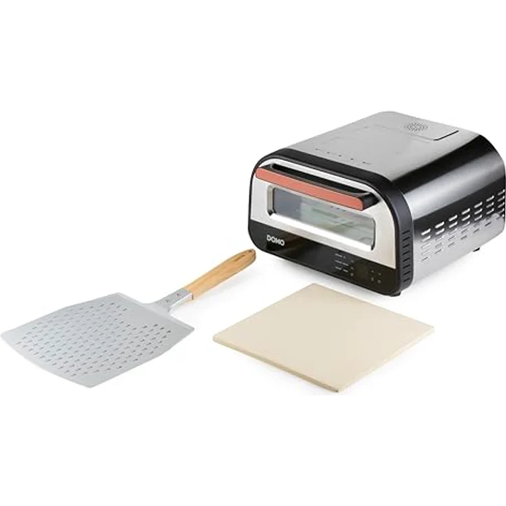 Domo elektrischer Pizzaofen "Pizza Genius", 1700 W, keramischer Stein 32 cm, digitale Steuerung mit 6 Programmen, Edelstahlgehäuse – Bild 6