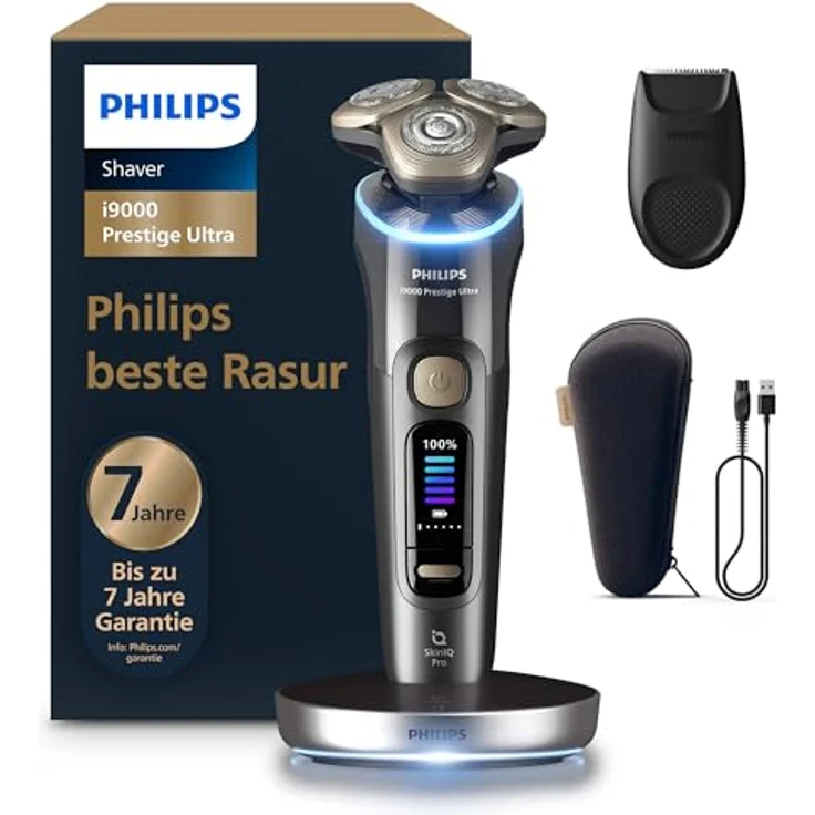 PHILIPS XP9402/11 Elektrorasierer i9000 Prestige Ultra, NanoTech Dual Precision-Klingen, Dreifach-Lift & Cut-System, anthrazit, ohne Reinigungsstation – Bild 1