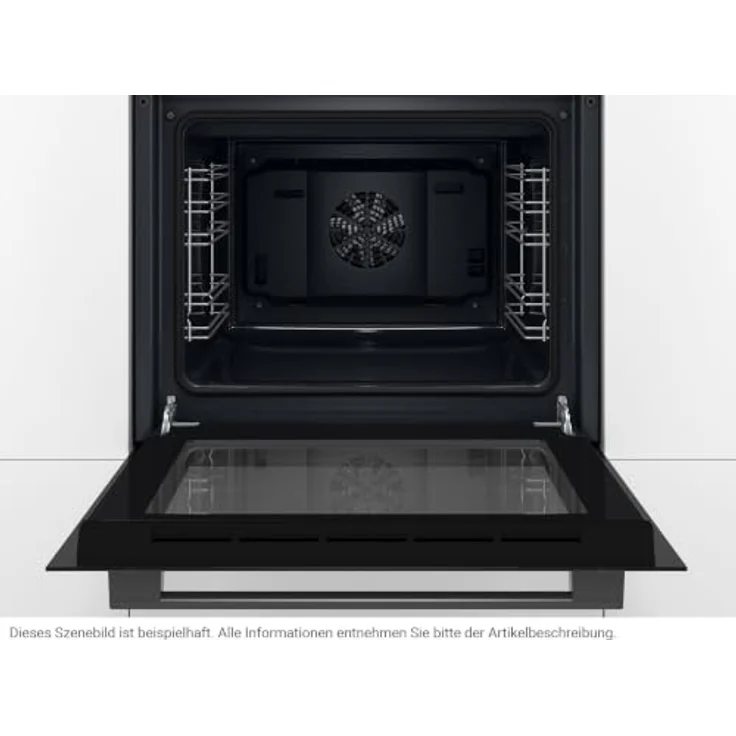 Bosch HNDBB210, Einbau-Geräte-Set mit 66 l Garraum, schwarz, 3D-Heißluft und Glaskeramikfeld – Bild 5
