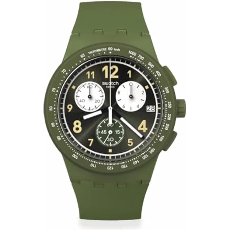 Swatch Nothing Basic About Green SUSG406, Armbanduhr mit auffälligem grünen Design