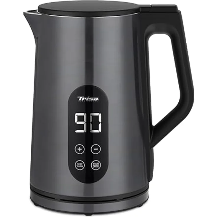 Trisa Digital Boil Wasserkocher schnurlos Anthrazit, Wasserkocher