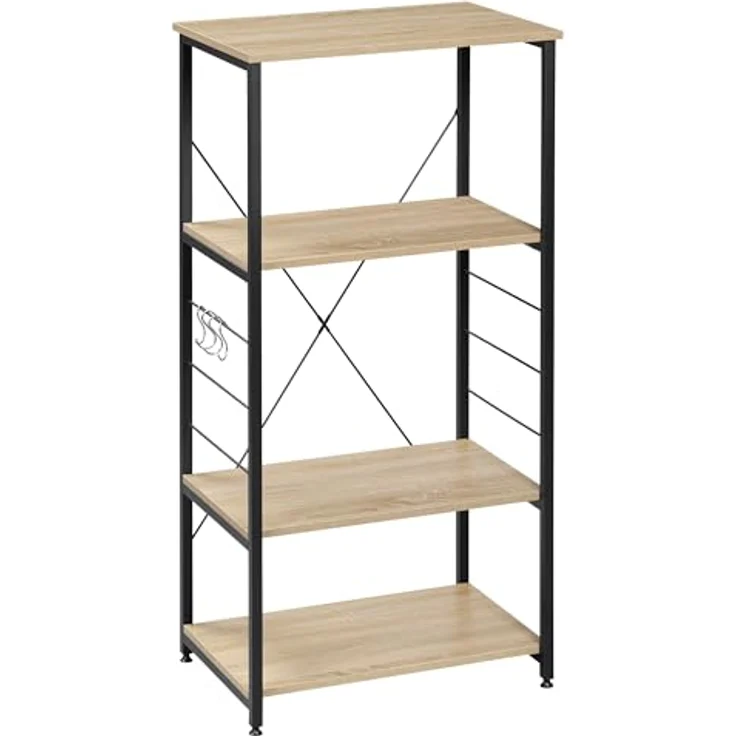 WOLTU Küchenregal Standregal aus Holz und Stahl 60x40x123,5cm eiche hell – Bild 9