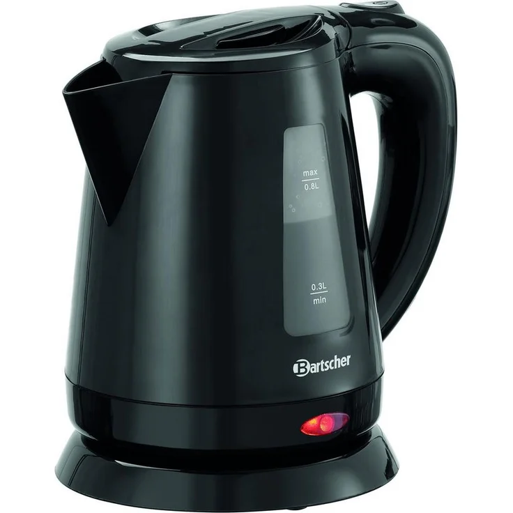 Bartscher Wasserkocher 0,8L, Schwarz, Hotelzimmer- und Teeküchen-Wasserkocher