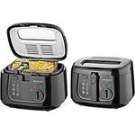 Michelino Kunststoff-Fritteuse 2,5 Liter schwarz, moderne Fritteuse mit Cool-Touch-Gehäuse und Sichtfenster