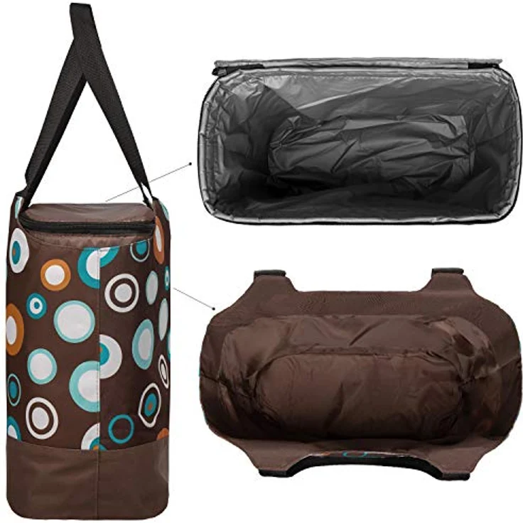 anndora Picknickkorb anndora 2 in 1 Doppeltasche - Isoliertasche und Shopper, braun/hellblau – Bild 7