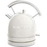 SWEISS Elektrischer Wasserkocher KTL8 Vintage, 1,5 l Edelstahl, 2200 W, 360° Sockel, beige