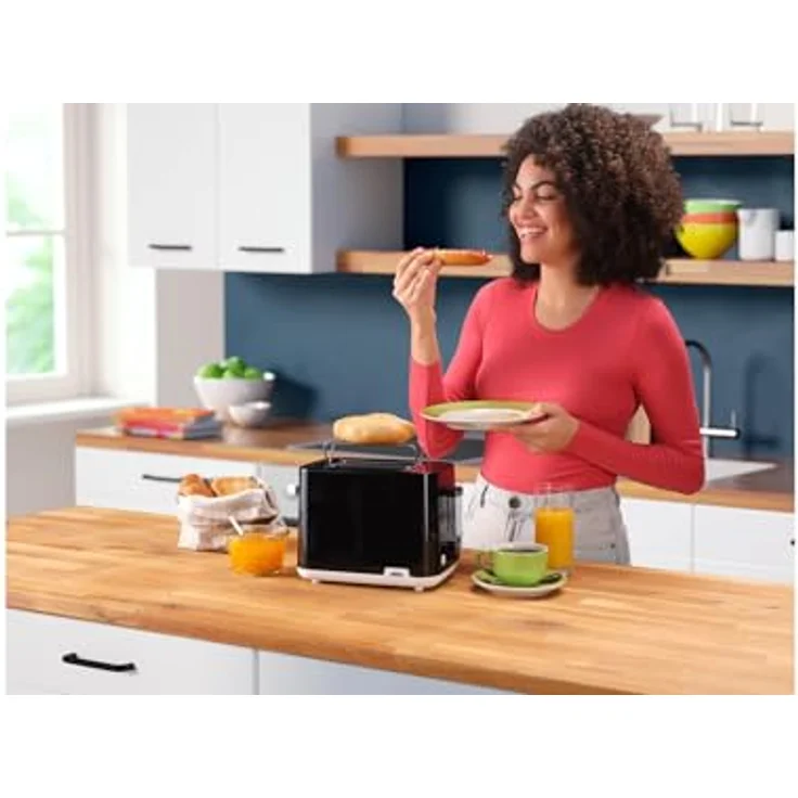 Braun HT1010BK 2-Schlitz-Toaster, 900W, inkl. Brötchenaufsatz, Auftaufunktion, Aufwärmfunktion, Kunststoff, schwarz – Bild 5