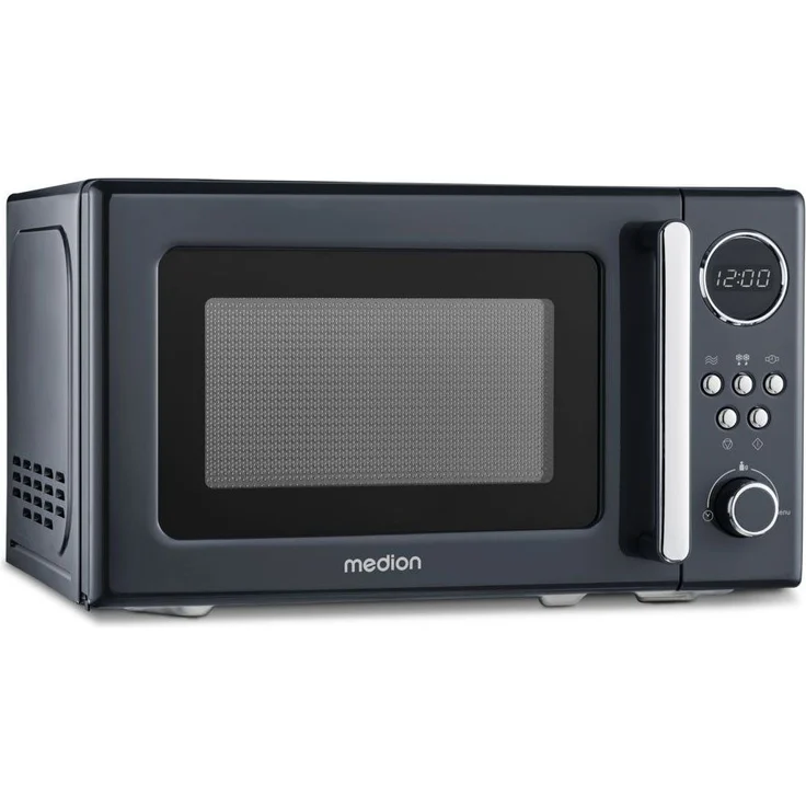 Medion® Mikrowelle MD 15000 grau, 20 l, Retro-Design, 800 Watt, 5 Leistungsstufen – Bild 1