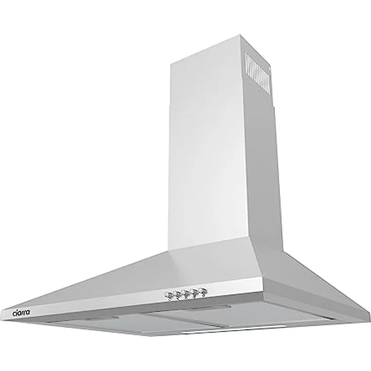CIARRA Dunstabzugshaube 60cm Umluft Abluft Pyramide Abzugshaube aus Silber Edelstahl,CAS6201A