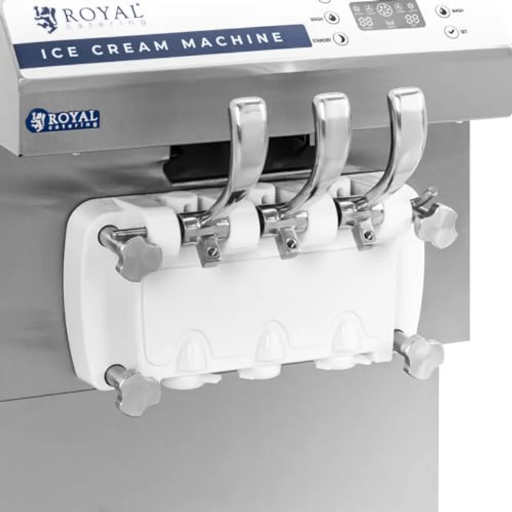 Royal Catering RCSI-18A Softeismaschine 16 l/h 1350 W 14,2 l für Eiscreme und Sorbet LED-Anzeige Tropfschale Edelstahl Frozen Joghurt Maschine Gastro Eismaschine Softeisautomat – Bild 3