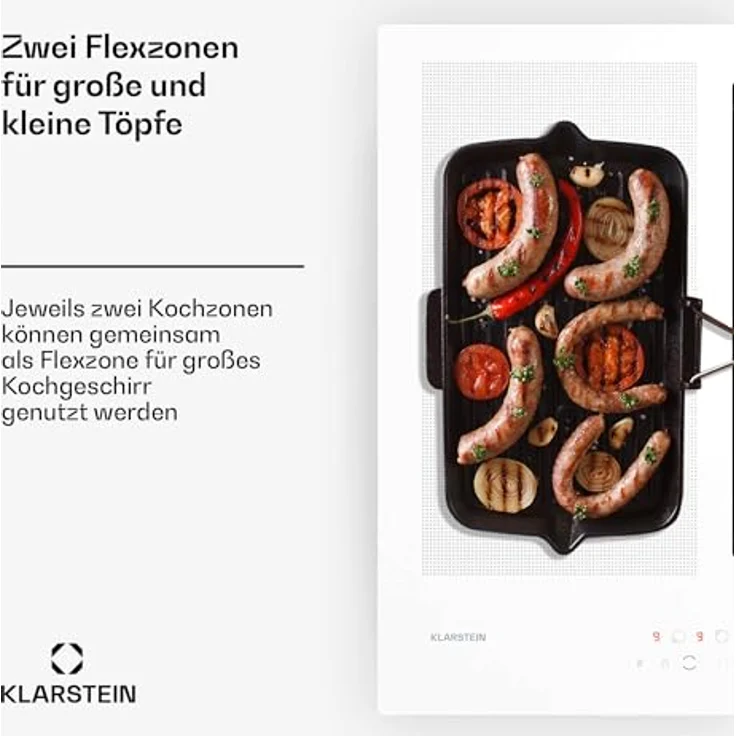 Klarstein Chef-Fusion Induktionskochfeld Mit Dunstabzug - 7.200 W, Boost 8.400 W, 590 m³/h Luftstrom, Energieeffizienzklasse A, Flexzone, Glasoberfläche, Platzsparend, Kindersicherung, Schwarz – Bild 3