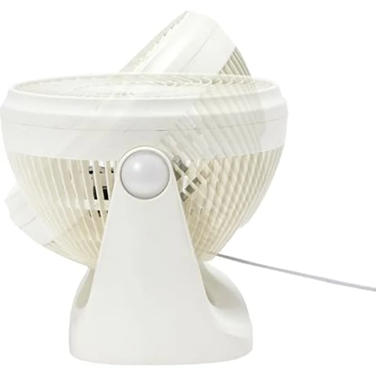 Amazon Basics Tisch-Ventilator, 18 cm, geräuscharme Kühlung, 3 Geschwindigkeiten, 90° verstellbarer Winkel, Weiß, 15,49 x 27,3 x 27,69 cm – Bild 2