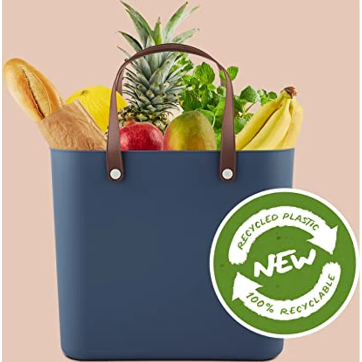 Rotho Albula Einkaufskorb 25l, Kunststoff (PP recycelt), blau , 25l – Bild 3