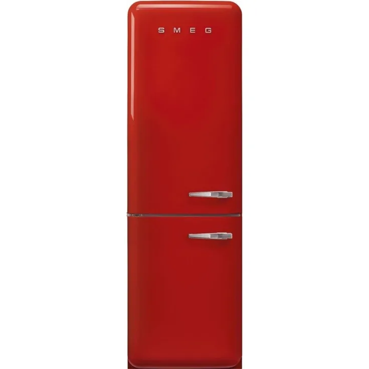 SMEG FAB32LRD6 Kühl-/Gefrierkombination, 234 Liter Nutzinhalt, linksanschlag, Rot 50s Style, No-Frost-Technik, Energieeffizienzklasse C