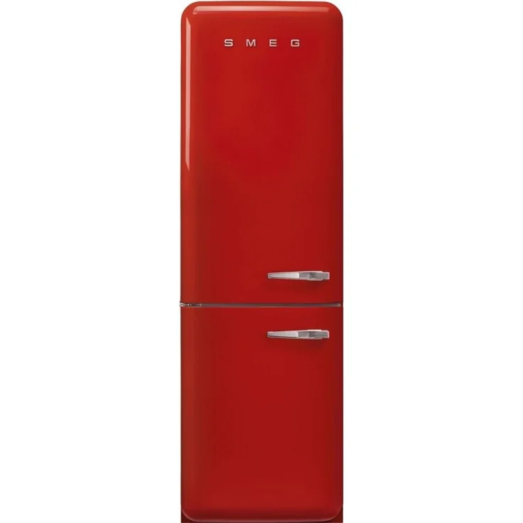 SMEG FAB32LRD6 Kühl-/Gefrierkombination, 234 Liter Nutzinhalt, linksanschlag, Rot 50s Style, No-Frost-Technik, Energieeffizienzklasse C
