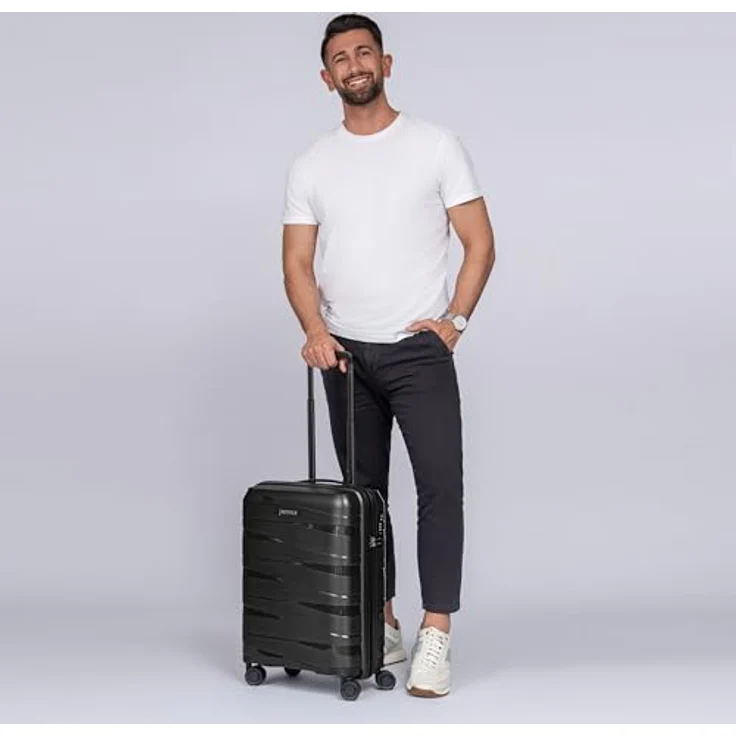 REDOLZ Hartschalen Kabinen-Koffer | Kleiner Trolley 40 x 20 x 55 cm aus hochwertigem, leichtem Polypropylen Material | 4 Doppelrollen & TSA-Schloss für Damen & Herren – Bild 5
