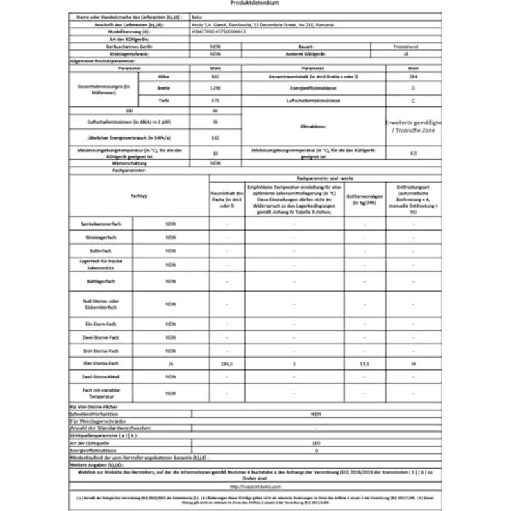 Beko HSM27050 Gefriertruhe, 284 l Nutzvolumen, 2 Gefriergutkörbe, abschließbar, LED-Anzeigesystem, Weiß - Preisvergleich – Bild 3