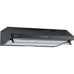 NEG Dunstabzugshaube NEG15-ATB (schwarz) Edelstahl-Unterbau-Haube (Abluft/Umluft) und LED-Beleuchtung (60cm) Unterschrank- oder Wandanschluss