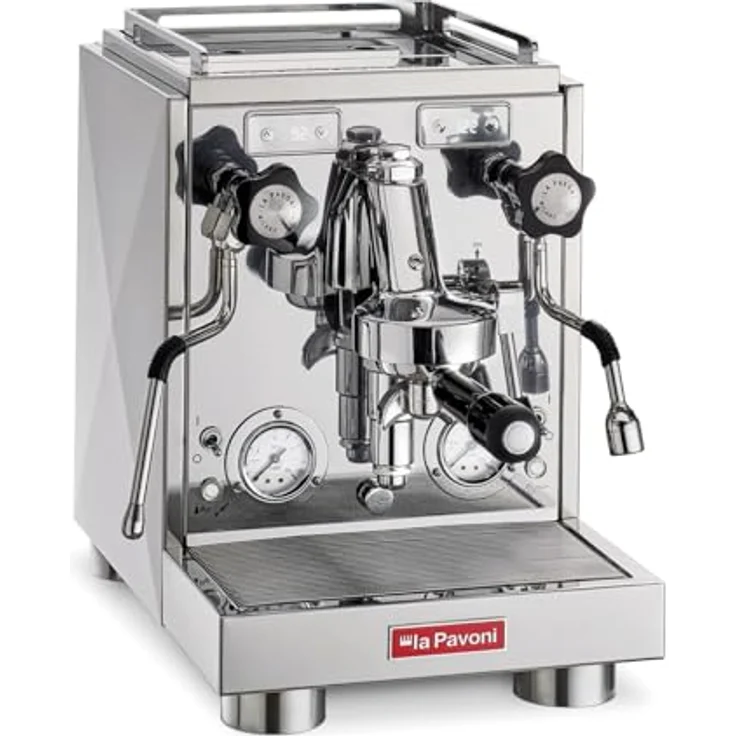 La Pavoni New Botticelli Evolution, Siebträgermaschine mit dualem Boiler, 20-Bar-Drucksystem, silber – Bild 1