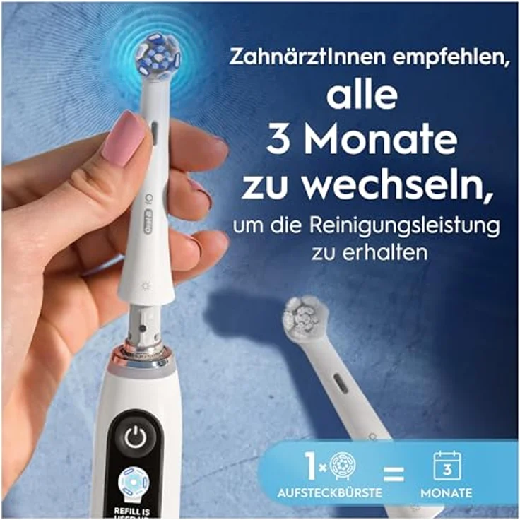 Oral-B iO Ultimative Reinigung, Original Aufsteckbürsten für elektrische Oral-B iO Zahnbürsten, 'Borsten-in-Borsten' Bündel, Weiß, 6 Stück – Bild 4