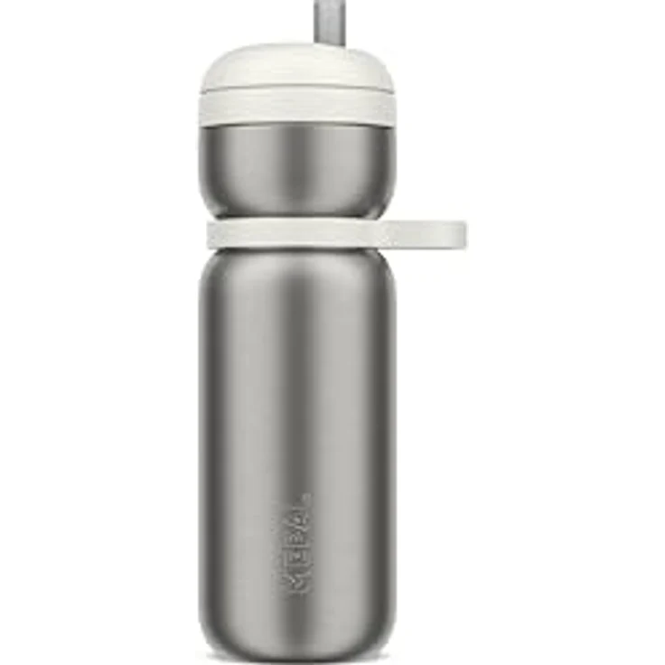 Mepal Thermo-Trinkflasche Twist Sport, 600 ml, auslaufsicher, vakuumisoliert, hält Getränke 6 Stunden warm/10 Stunden kalt, ceramic white – Bild 2