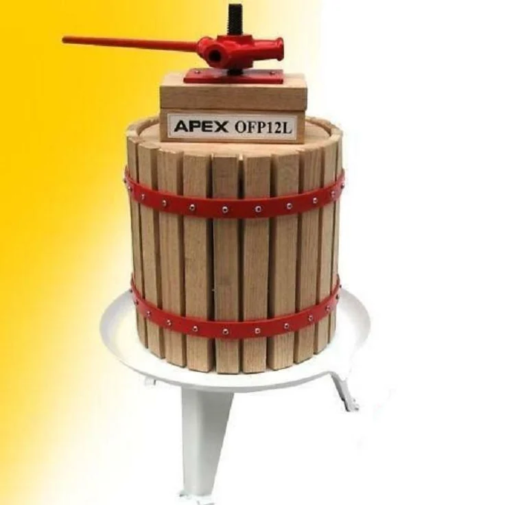 Apex Obst-Beerenpresse OFP12L, manuell, 12L Fassungsvermögen, inkl. 2 Pressnetze und robustem Stahl-Auffangtrichter