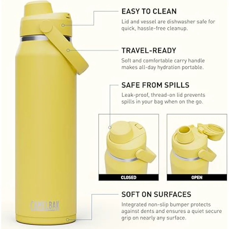 CAMELBAK Thrive Chug VSS 1L Thermoskanne, auslaufsicherer BPA-freier Deckel, gelb Bloom – Bild 3