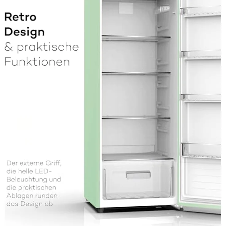 SCHOEPF Vollraum-Kühlschrank Retro RKS245SGD, 238L, Energieeffizienzklasse A, grün – Bild 4