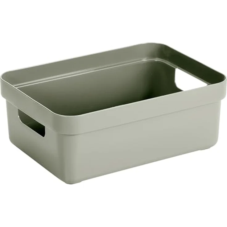 SUNWARE perfectly organised Sigma Home Aufbewahrungsbox, 9 l, Grün, stapelbar, aus recyceltem Material mit Griffen – Bild 1