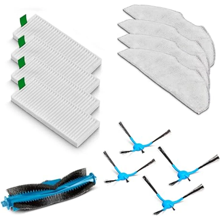 MEDION Zubehör Ersatz für Saugroboter X10 SW MD11782 (1x Mittelbürste, 4X Seitenbürste, 4X Mop, 4X Filter H13) - Zubehörset für X10 SW (MD 11782) – Bild 1