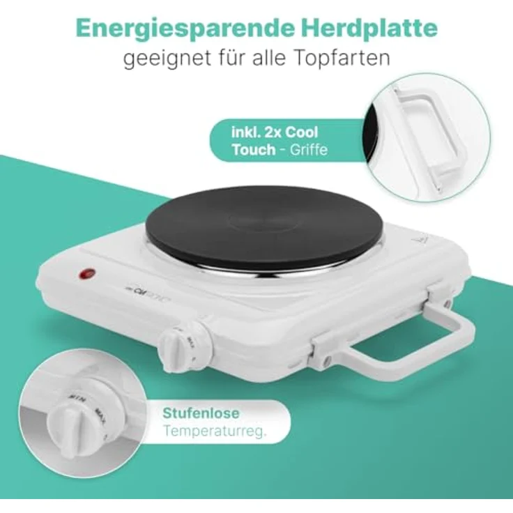 Clatronic EKP 3582, Kochplatte, Betriebsart elektrisch, Breite 29 cm – Bild 3