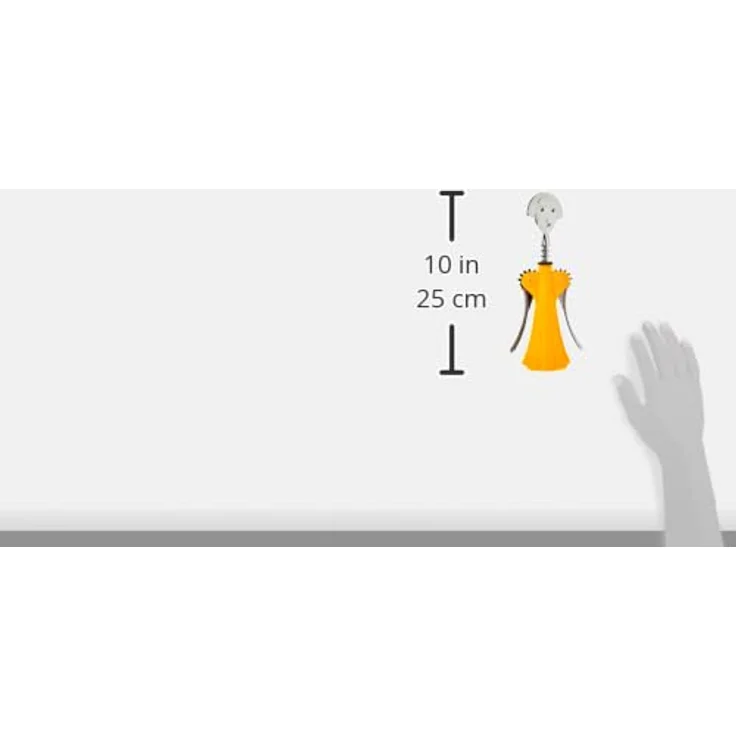 Alessi AM01 DY Korkenzieher aus thermoplastischem Harz, gelb und verchromtem Zamak, mit elegantem Design von Alessandro Mendini – Bild 3