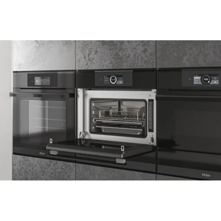 Haier I-TOUCH STEAM Serie 6 HWO45NM6OXB2DE Einbau-Kompakt-Dampfgarer 45 cm Höhe/Volumen 34 l/TFT-Touch Bedienung/5 Programme inkl. Grill/Timer/Kindersicherung – Bild 3