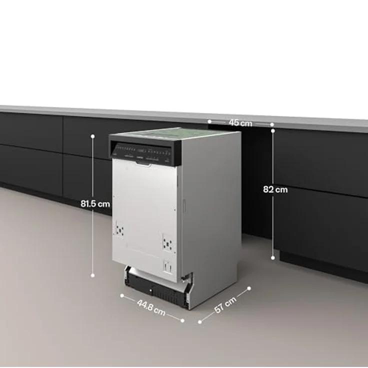 Klarstein Velaire Geschirrspüler 45cm, Halbintegriert, 10 Plätze, 9 Programme, 42 dB, AquaStop, Kindersicherung, B-Energieeffizienz – Bild 8