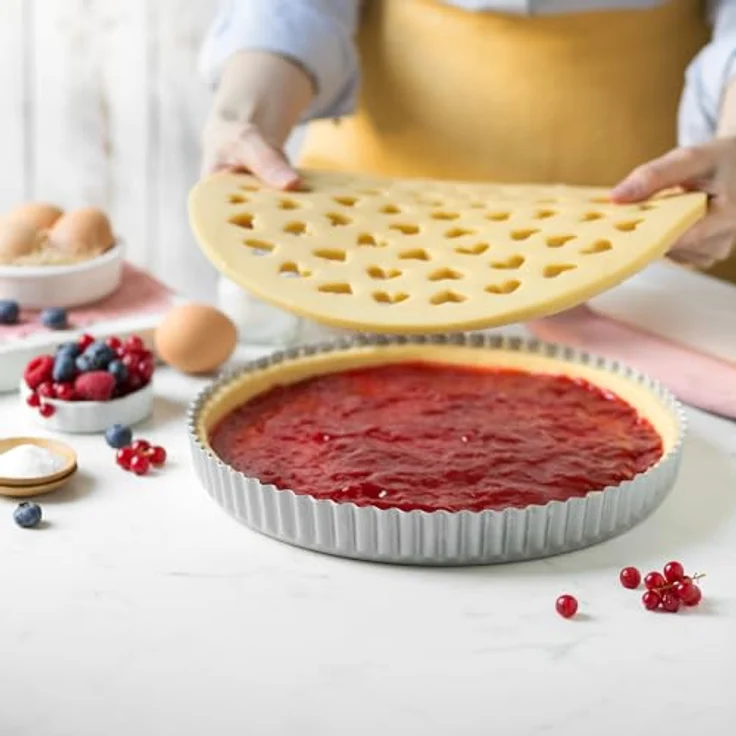 Decora Gitter Ausstecher Herzen, Kunststoff, weiß, 30 cm Kuchen – Bild 8