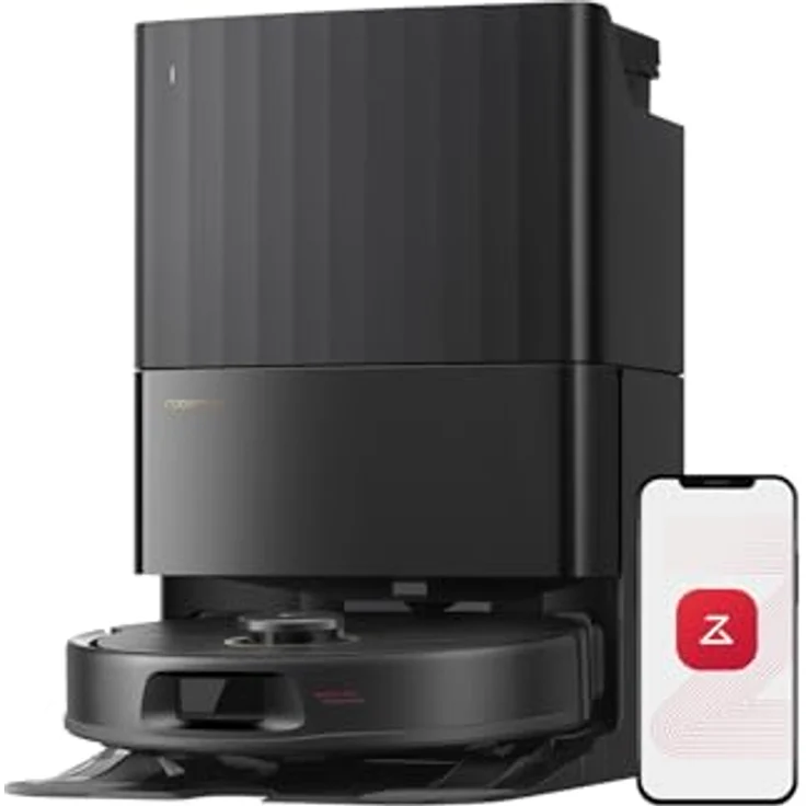 Roborock Qrevo 5AE, Staubsauger Roboter mit intelligentem Reinigungssystem, Schwarz – Bild 1