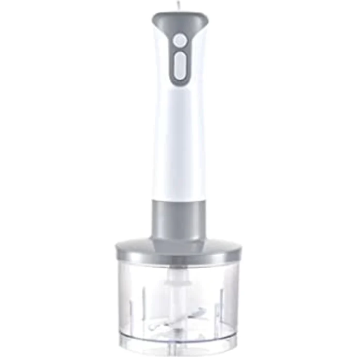 Melchioni Mixxxo Trio Stabmixer 400 W, grau und weiß, mit 2 Geschwindigkeiten, abnehmbaren Stahlfuß, Edelstahlklingen und Zubehörset – Bild 3