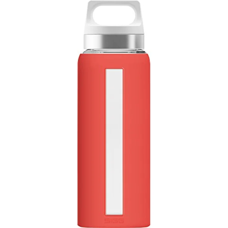 Sigg Dream Scarlet, Silikonhülle, 0.65 L, Hitzebeständig, BPA Frei, Dunkel Rot Glas Trinkflasche, 7.6 x 7.6 x 24.4 cm – Bild 2