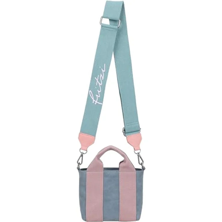 Fritzi aus Preußen Bini Schultertasche, 20 cm, blaue Damen Handtasche aus robustem Polyurethan mit abnehmbarem Umhängeriemen – Bild 3