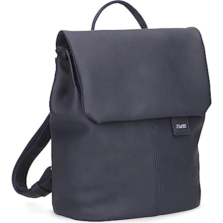 Zwei Mademoiselle.M City Rucksack, 29 cm, in blau, 100% Polyurethan, 24 cm x 13 cm – Bild 1