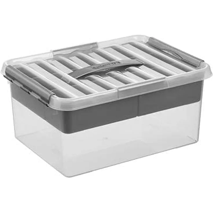 Sunware Q-Line Multi Aufbewahrungsbox transparent metallisch 15 Liter