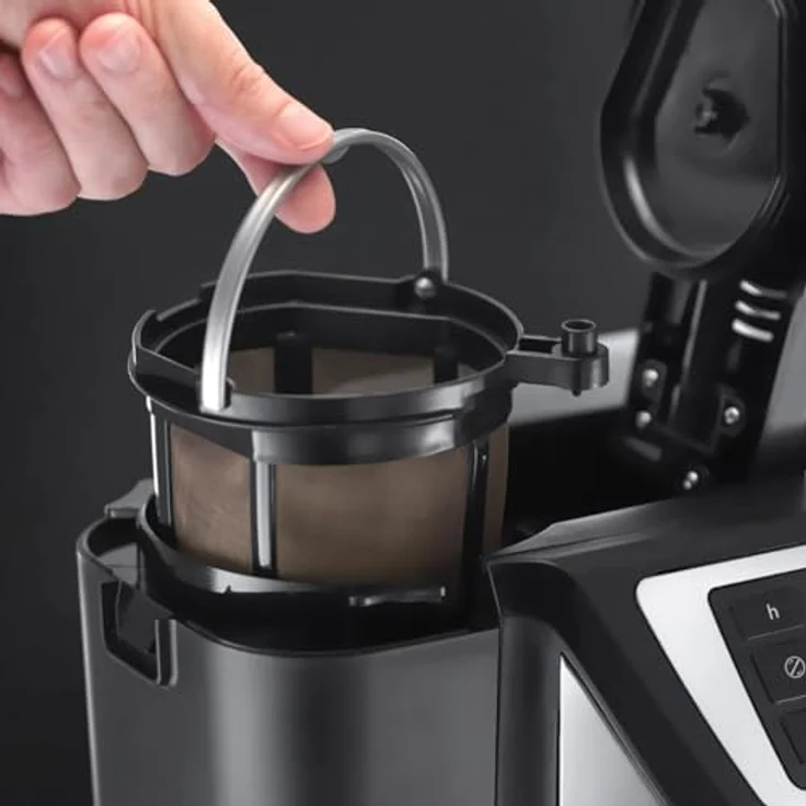 Russell Hobbs Kaffeemaschine mit integriertem Mahlwerk Victory (1,5l Glaskanne, 12 Tassen, digitaler programmierbarer Timer, Mahlgradeinstellung, Kaffeeautomat für Kaffeebohnen, Filterkaffeemaschine 22000-56 – Bild 4