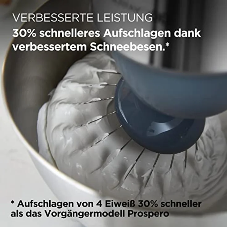 Kenwood Prospero+ KHC29.HOWH Küchenmaschine, 4,3 l Edelstahl Schüssel, 1000 Watt, inkl. 3-teiligem Patisserie-Set, Zerkleinerer, Acryl-Mixaufsatz, Zitruspresse und Spritzschutz, weiß, Serie: Prospero+ – Bild 3