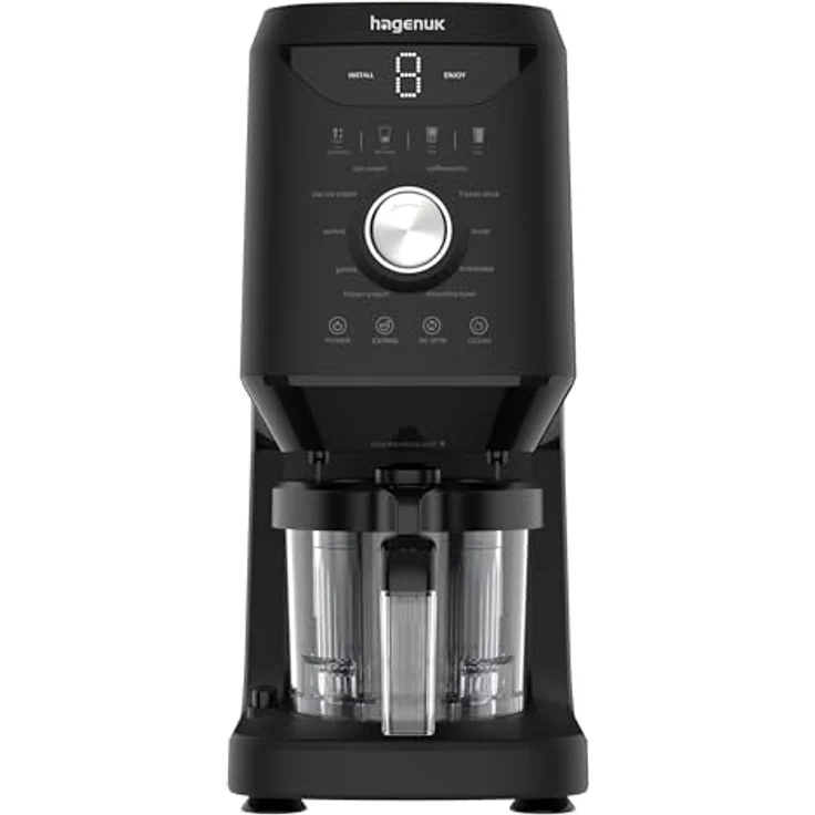 Hagenuk Ice Twist Deluxe ICM-500.05LB, Eiscreme und Dessertmaschine mit 800W, 2x500ml Becher und 10 Automatikprogrammen – Bild 2