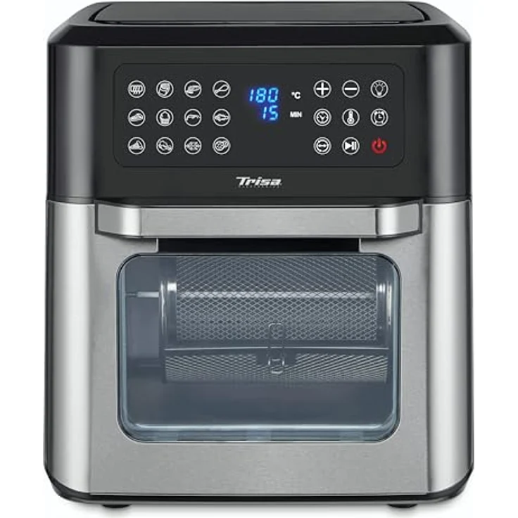 Trisa Electronics HEIßLUFTFRITTEUSE, 12 L, Schwarz, Edelstahl, Touchscreen-Display, Sichtfenster, programmierbar – Bild 1