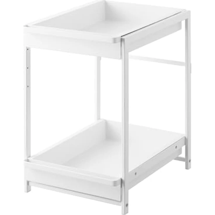 Yamazaki TOWER 2-stöckiges Spülschrank-Regal mit höhenverstellbaren Schiebeböden, Küchen Organizer, Weiss – Bild 1