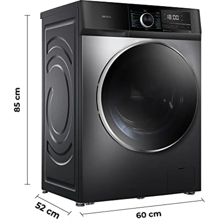 Cecotec Lavadora 8 Kg Carga Frontal Bolero Dresscode 8500 Inverter Steel A. 1900 W, 1400 rpm, Motor Inverter Plus, Bajo Consumo, 16 Programas, SteamMax, Delay Start, Stahl – Bild 2