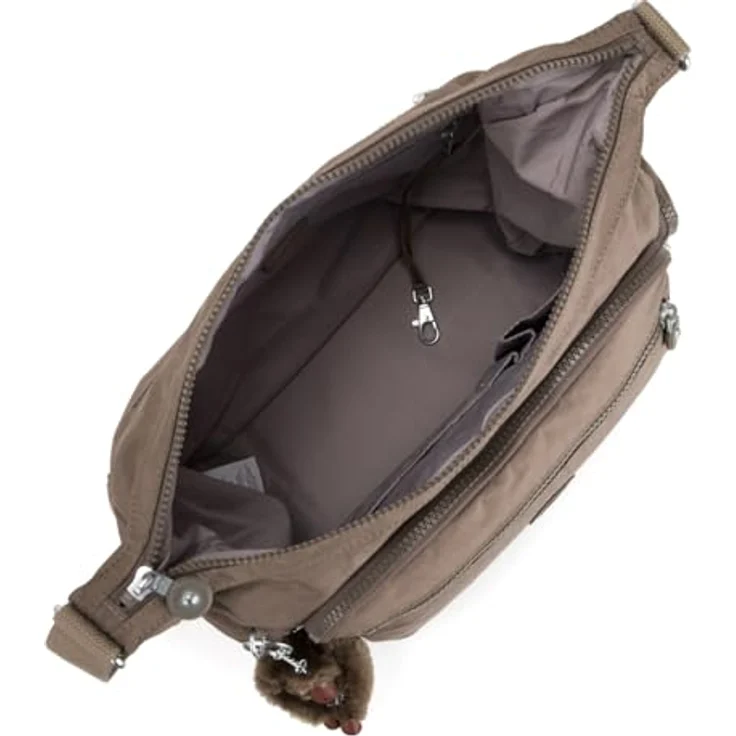 Kipling Basic Gabbie Umhängetasche, 35,5 cm, braun, strapazierfähiges Nylon, leichter Alltagsbegleiter mit Reißverschluss – Bild 5