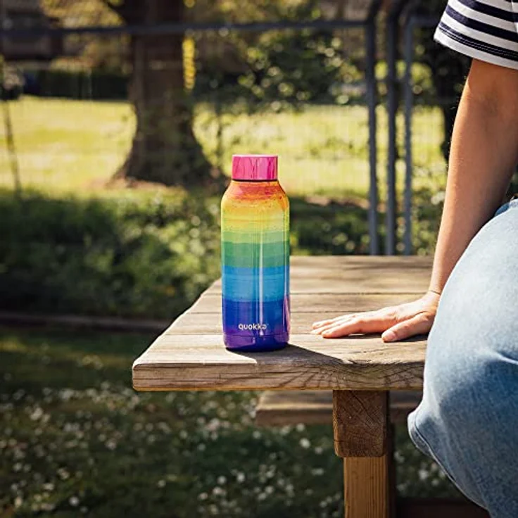 Quokka SOLID LGTBIQ+ PRIDE, Thermosflasche aus Edelstahl, 510 ml, isoliert mit Anti-Leak-Verschluss, kalt bis 18 Stunden, heiß bis 12 Stunden – Bild 2