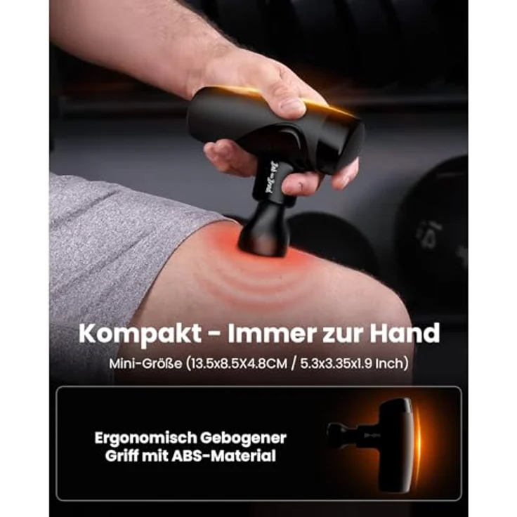 BOB AND BRAD Mini-Massagepistole mit Wärmetherapie M7 Plus, Tragbarer Tiefer Muskellinderungsgun für Schmerzlinderung & Muskelregeneration, Blaulichttherapie, Kompakt & leise, Ergonomischer Griff, Type-C Schnellladung – Bild 4
